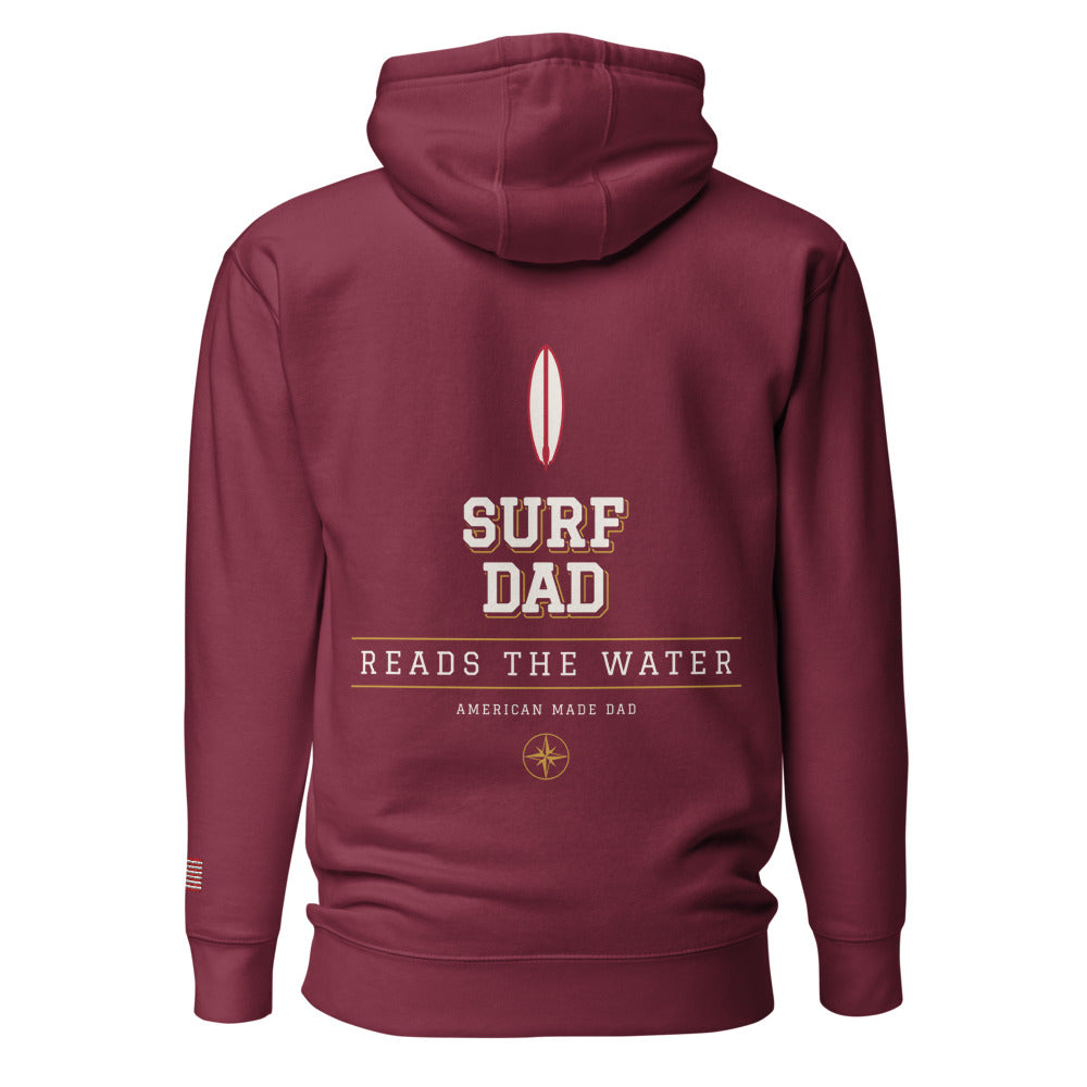 Surf Dad hoodie back Maroon