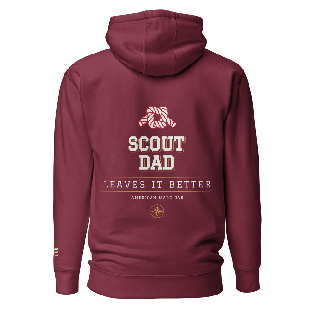 Scout Dad hoodie back Maroon