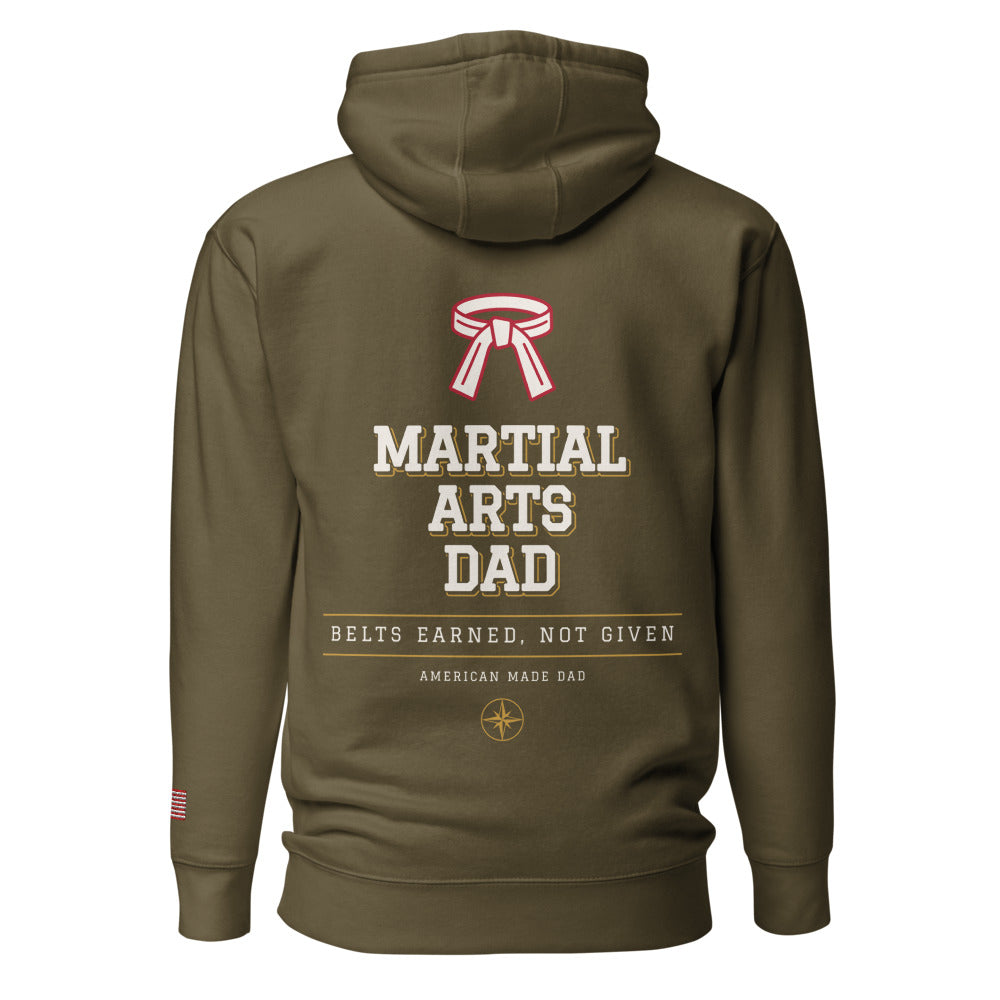 Martial Arts Dad hoodie back Military Green