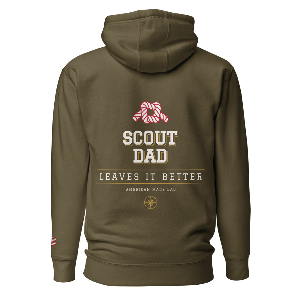 Scout Dad hoodie back Military Green