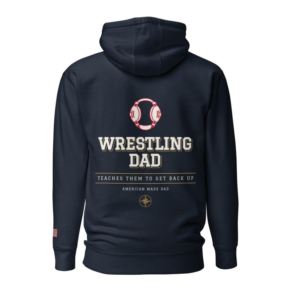 Wrestling Dad hoodie back Navy Blazer