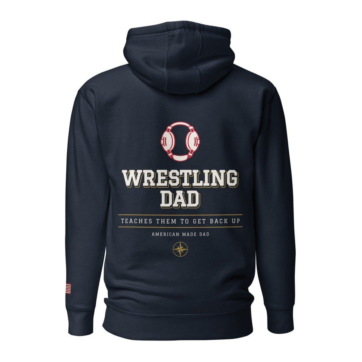 Wrestling Dad hoodie back Navy Blazer