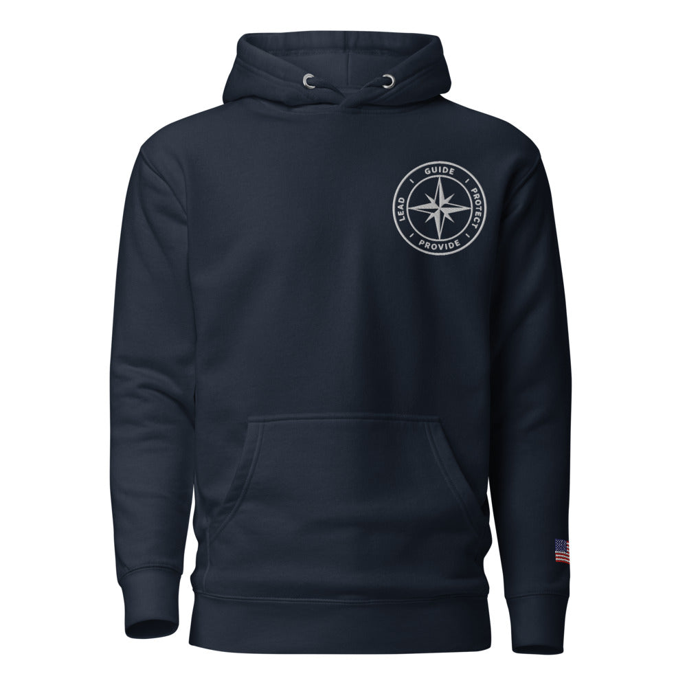 Hiking Dad hoodie front Navy Blazer