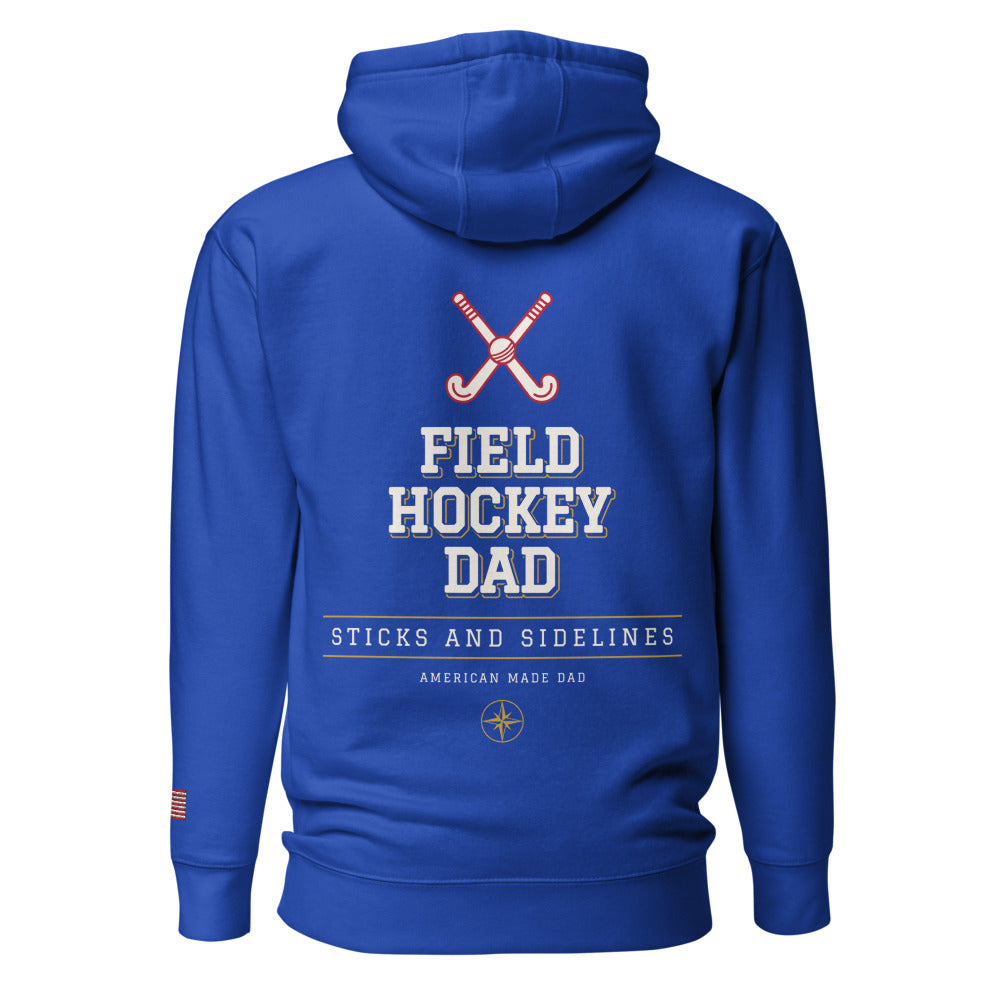 Field Hockey Dad hoodie back Team Royal