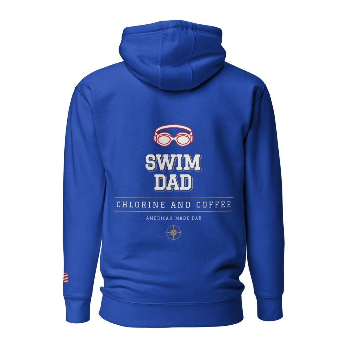 Swim Dad hoodie back Team Royal
