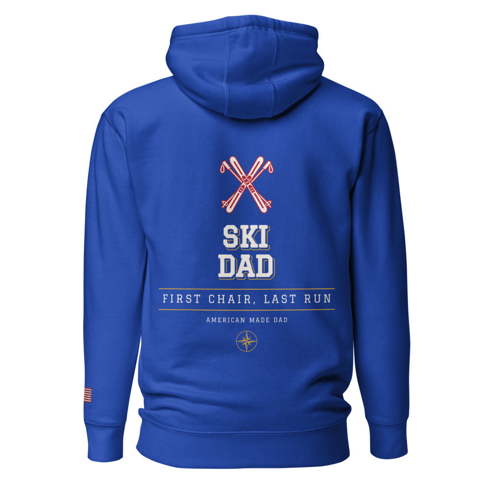 Ski Dad hoodie back Team Royal