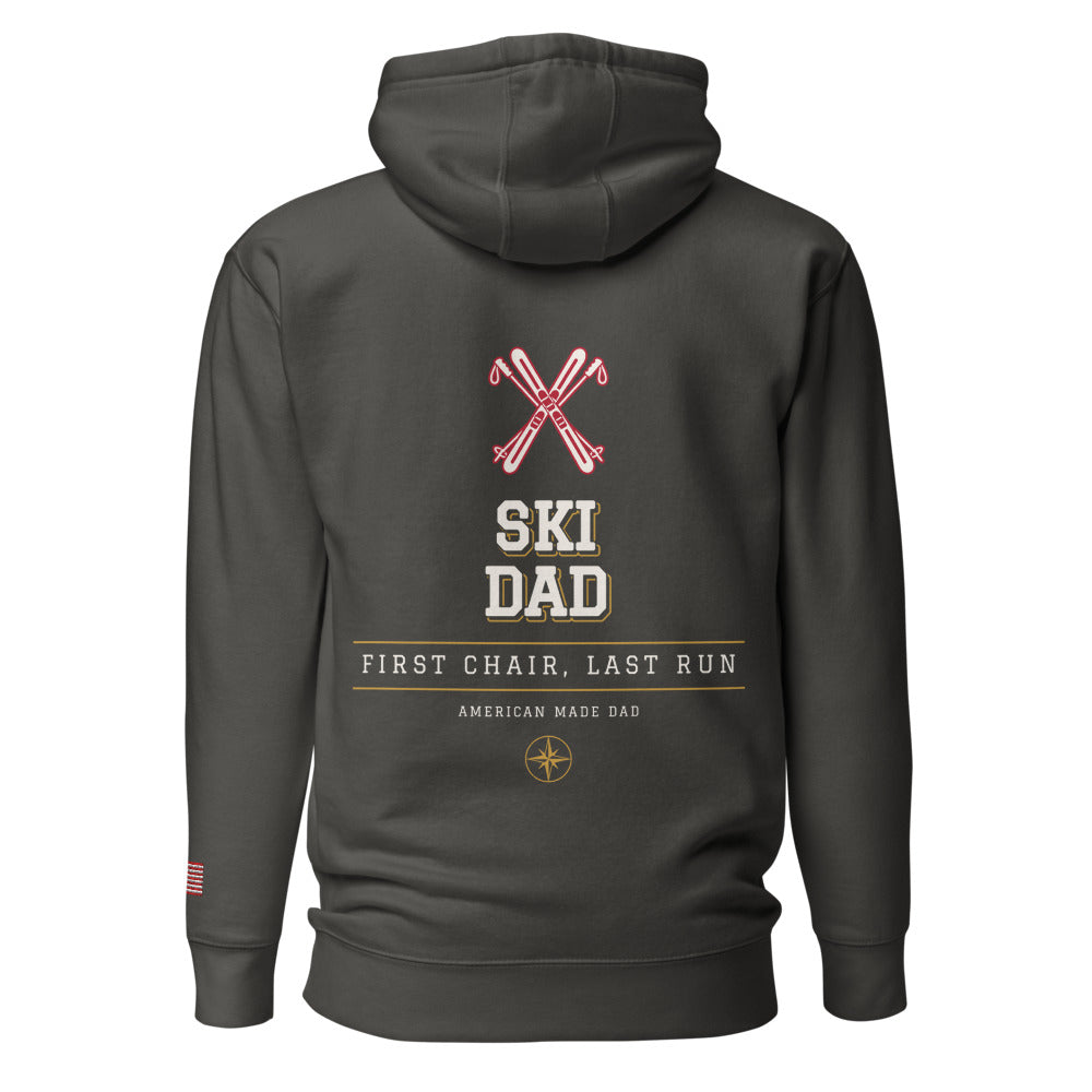 Ski Dad hoodie back Vintage Black
