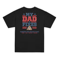 Back of a black youth t-shirt with the kids design printed across it